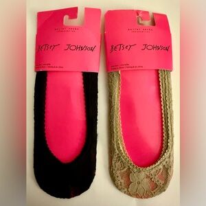 Betsey Johnson Ballet Socks Bundle - 2 Pairs Nude & Black New in Packages